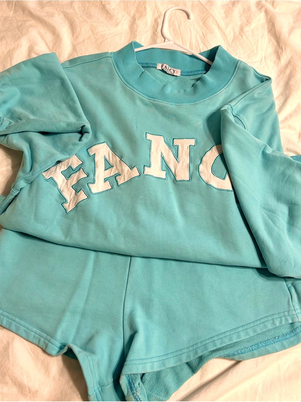 Fancy Light Blue Women’s Pullover Sweatshirt - Picture 3 of 8